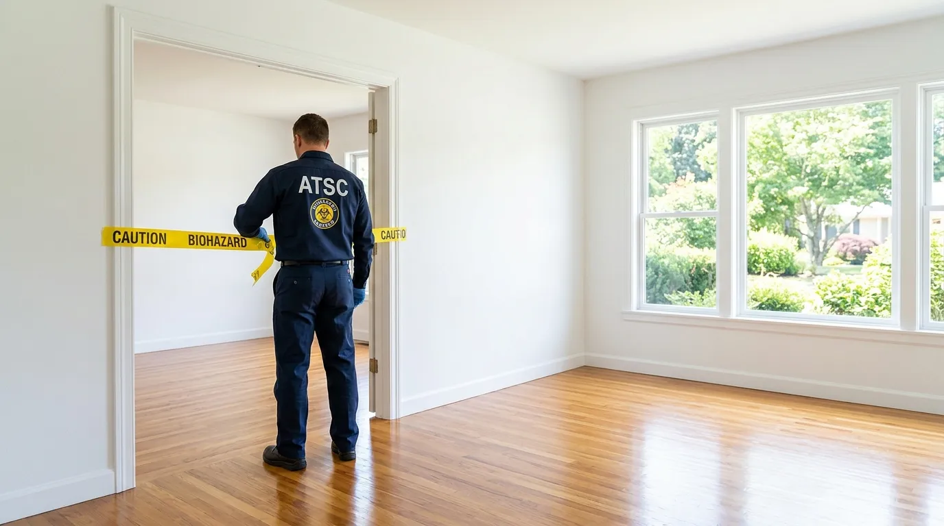 Certified biohazard cleanup crew performing Trauma Scene Cleanup in Whippany